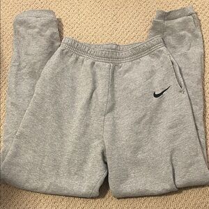 Nike Sweatpants Embroidered Logo Light Gray Joggers Small